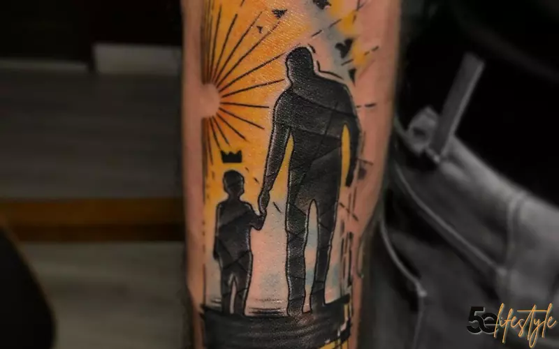fatherhood father and son tattoo design