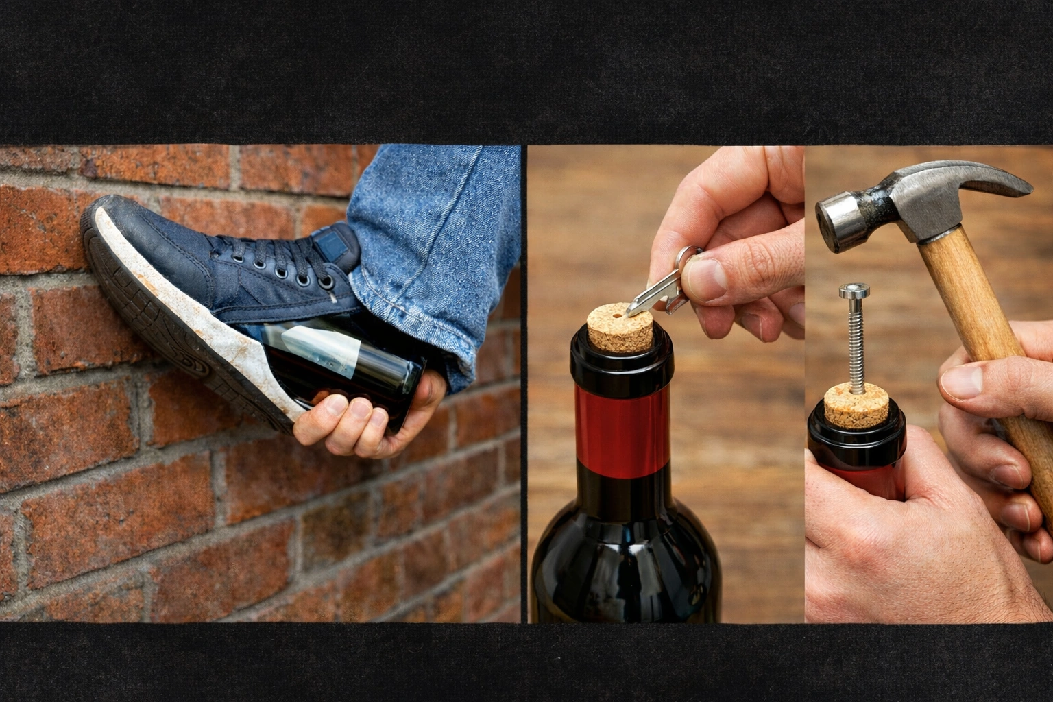 how do i open a wine bottle without a corkscrew